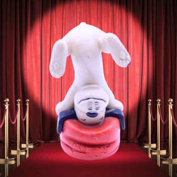 Schleich Wum Handstand auf rotem Kissen | Loriot 80er | hoppla-stuff.de